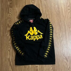 Kappa Kids Hoodie in Black with Yellow Accents
